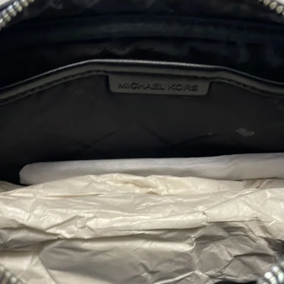 MICHAEL MICHAEL KORS Fulton Sport Large Canvas Crossbody Bag - Black & White - Picture 6 of 13